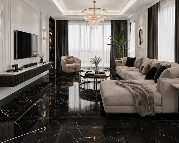 Плитка напольная керамогранит Nero Black 60x60