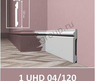 Плинтус напольный влагостойкий под покраску 1 UHD 04120 120х2000х13